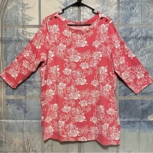 Jessica London Pink & White Floral Shirt Blouse Size 18/20